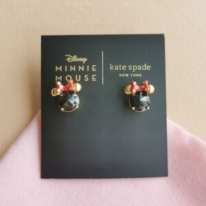 Kate Spade Disney Minnie Black Stud Earrings in Gold